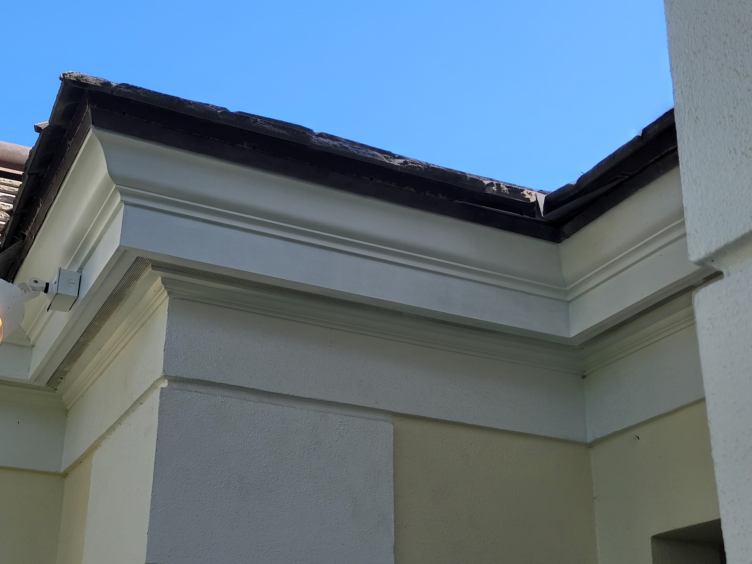 Exterior trim and cornice detail