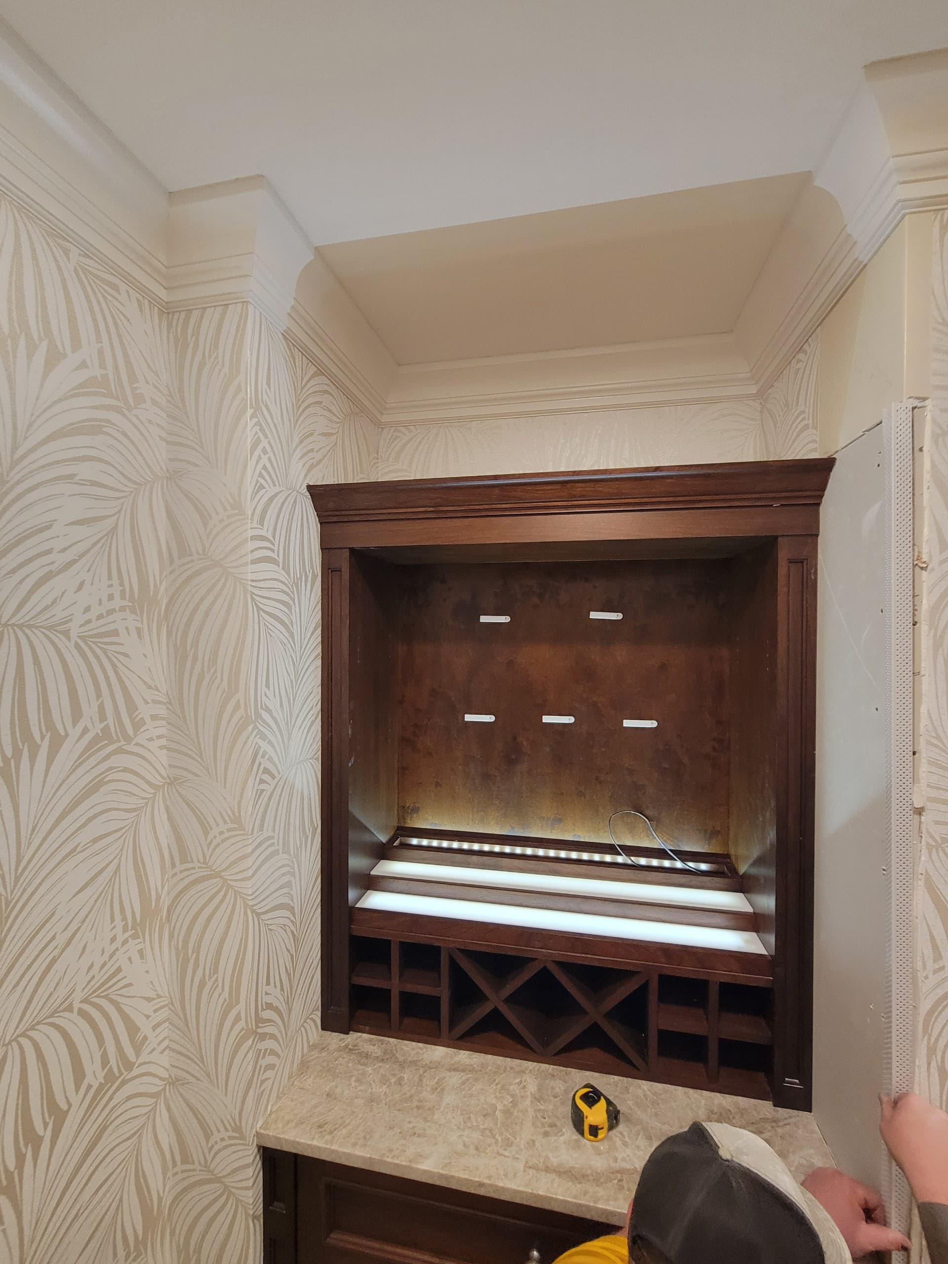 Custom wine bar cabinet
